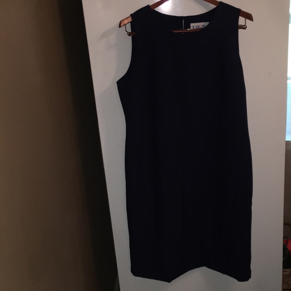 Vintage Ladies Navy Plus Size Sheath Dress